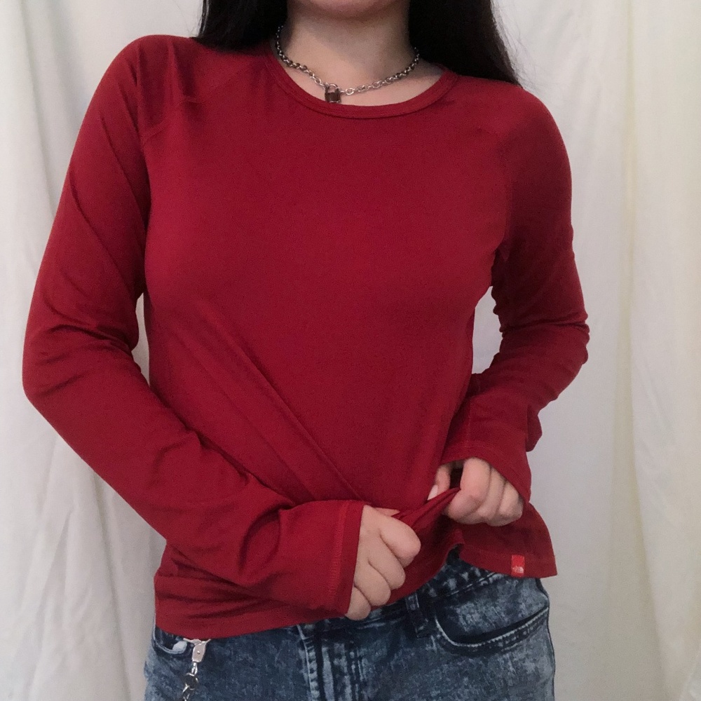 Red North Face Thermal Top